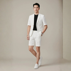 Completo Elegante da Uomo ANFINITE con Blazer a Maniche Corte e Pantaloni