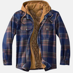 Giacca Camicia Uomo Trapuntata con Cappuccio e Stampa