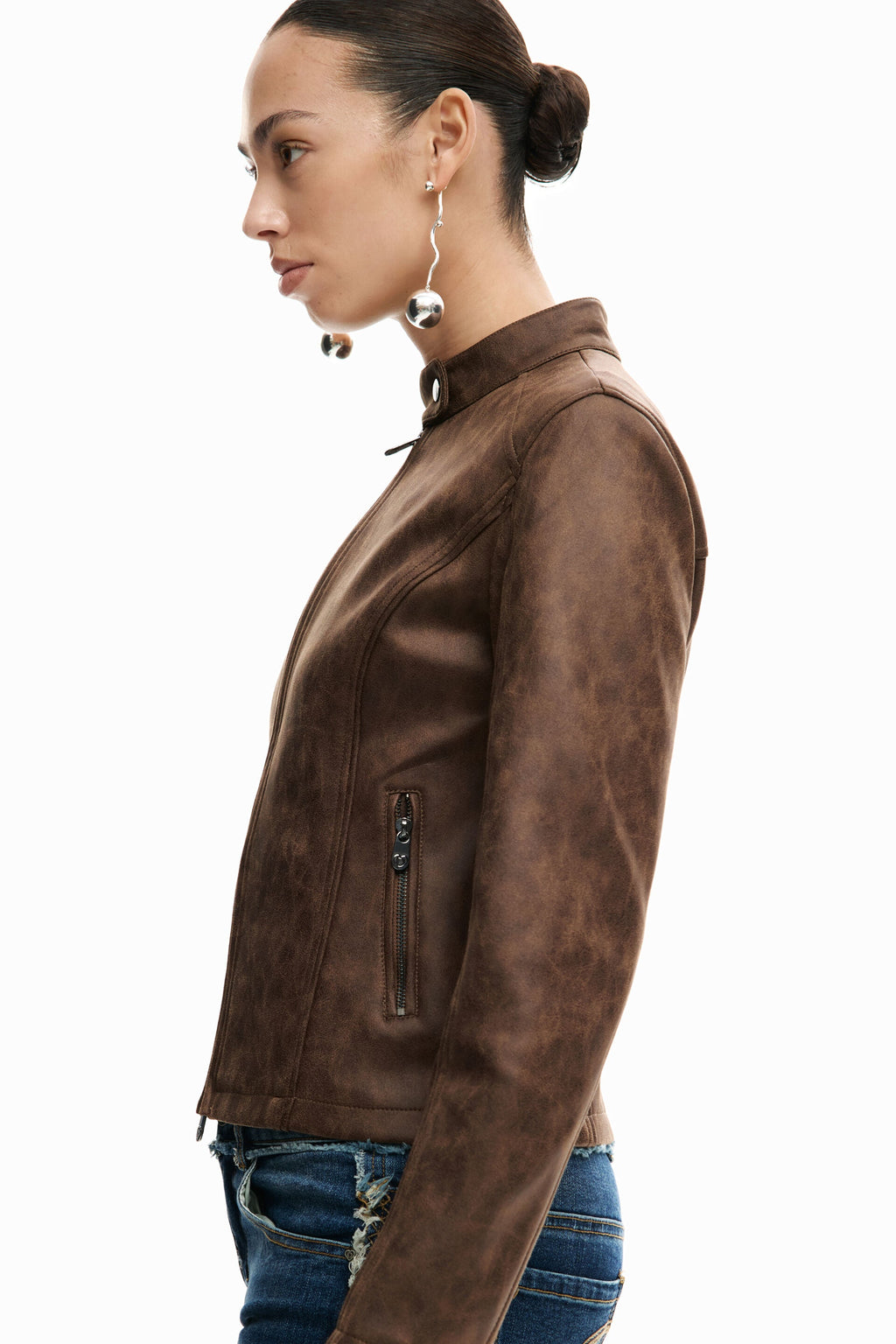 Giacca Donna Desigual Marrone con Zip