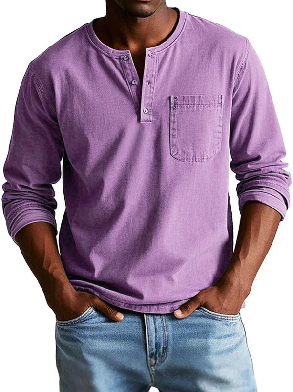 Maglia Henley Uomo a Maniche Lunghe ANFINITE