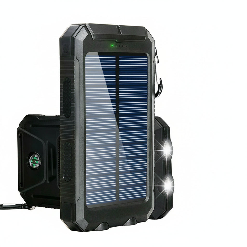 Batteria Portatile Solare Resistente all'Acqua – Caricatore Portatile con Doppi Uscite USB
