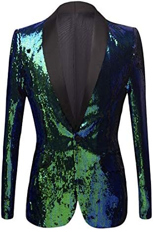 Blazer Uomo con Paillettes e Collo a Scialle – Giacca Elegante per Feste ed Eventi