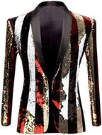 Blazer Uomo con Paillettes e Collo a Scialle – Giacca Elegante per Feste ed Eventi