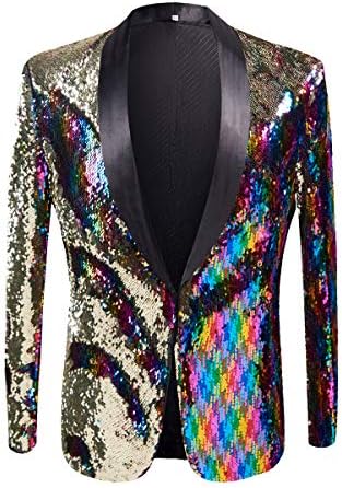 Blazer Uomo con Paillettes e Collo a Scialle – Giacca Elegante per Feste ed Eventi