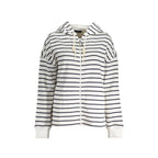 Felpa Donna Bianca con Cappuccio e Zip