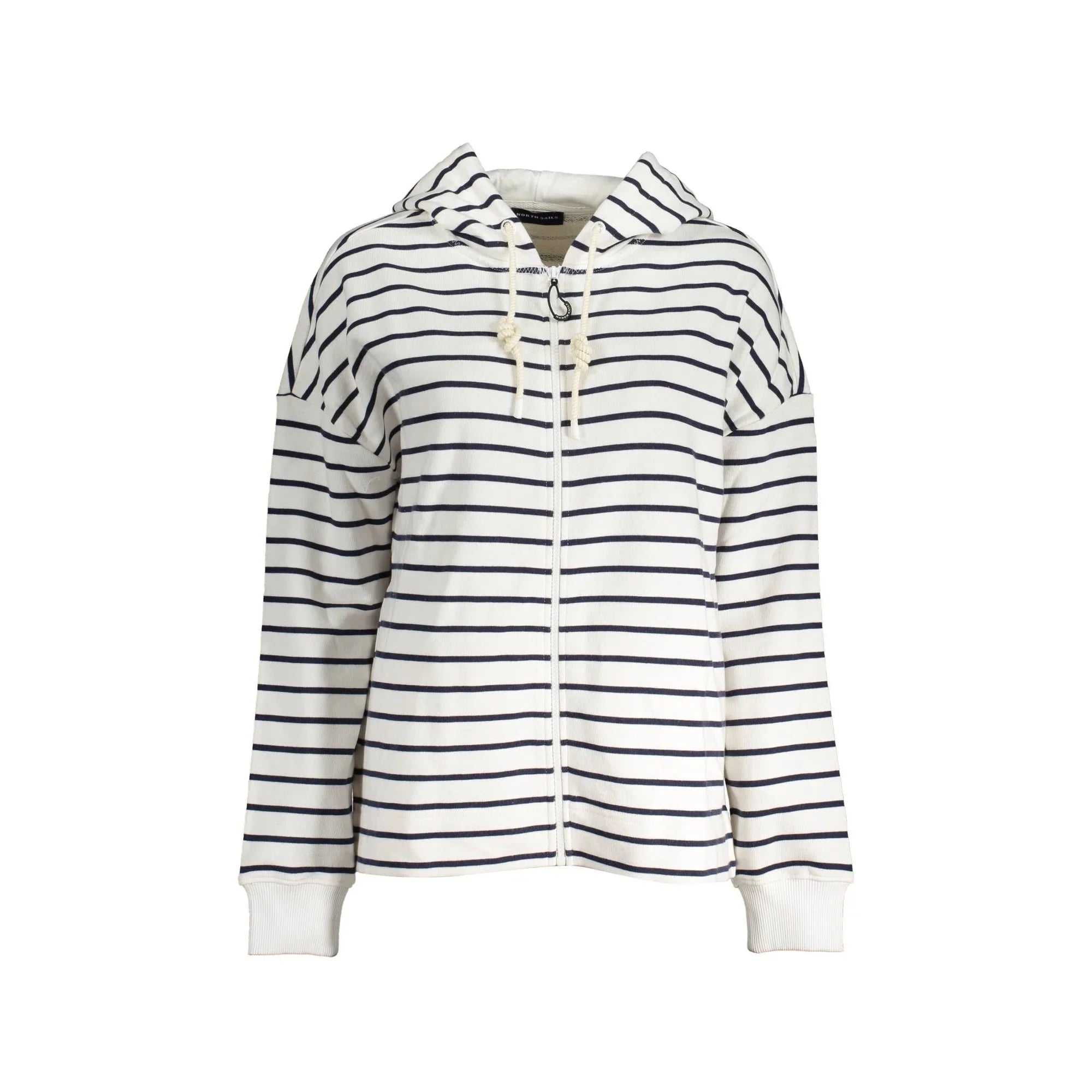Felpa Donna Bianca con Cappuccio e Zip