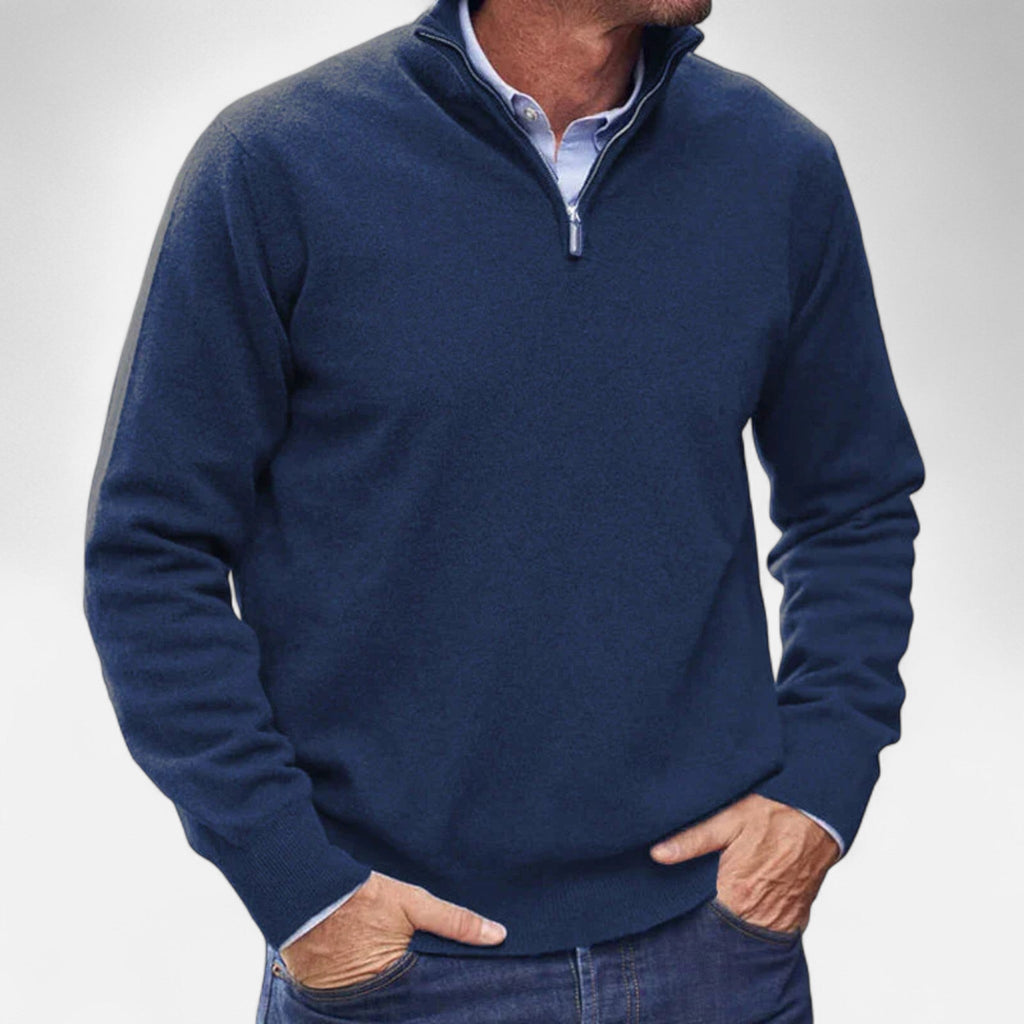 Pull élégant pour homme avec fermeture éclair - Confort et style raffiné