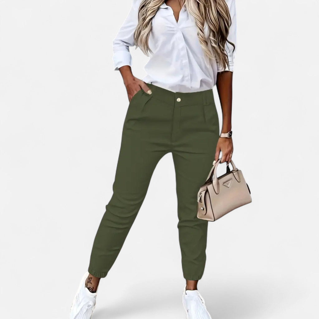 Pantaloni Donna Slim Fit a Vita Alta dal Taglio Elegante