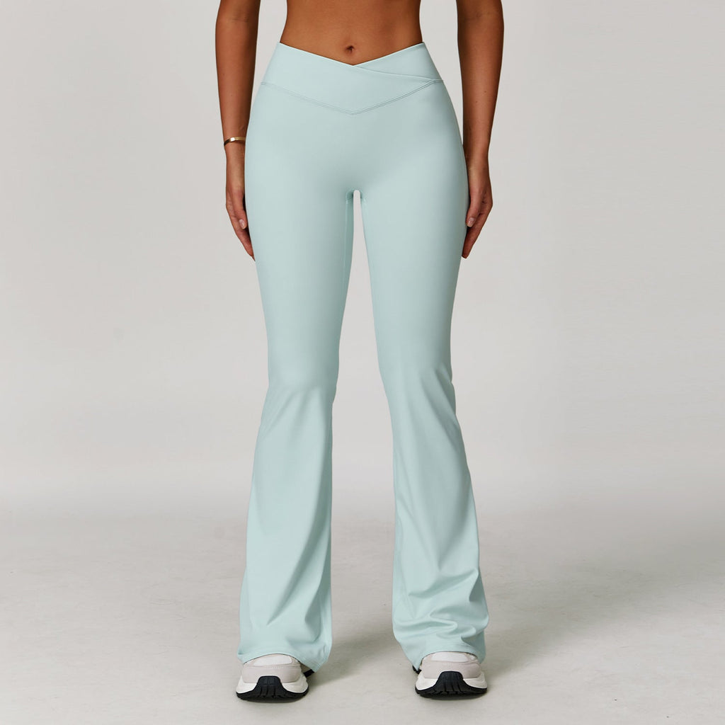 Pantaloni Yoga Donna a Zampa con Vita Incrociata – Comfort e Silhouette Modellante
