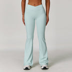 Pantaloni Yoga Donna a Zampa con Vita Incrociata – Comfort e Silhouette Modellante