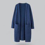 Cardigan long ouvert pour femme en maille - élégant et doux pour l’automne et l’hiver