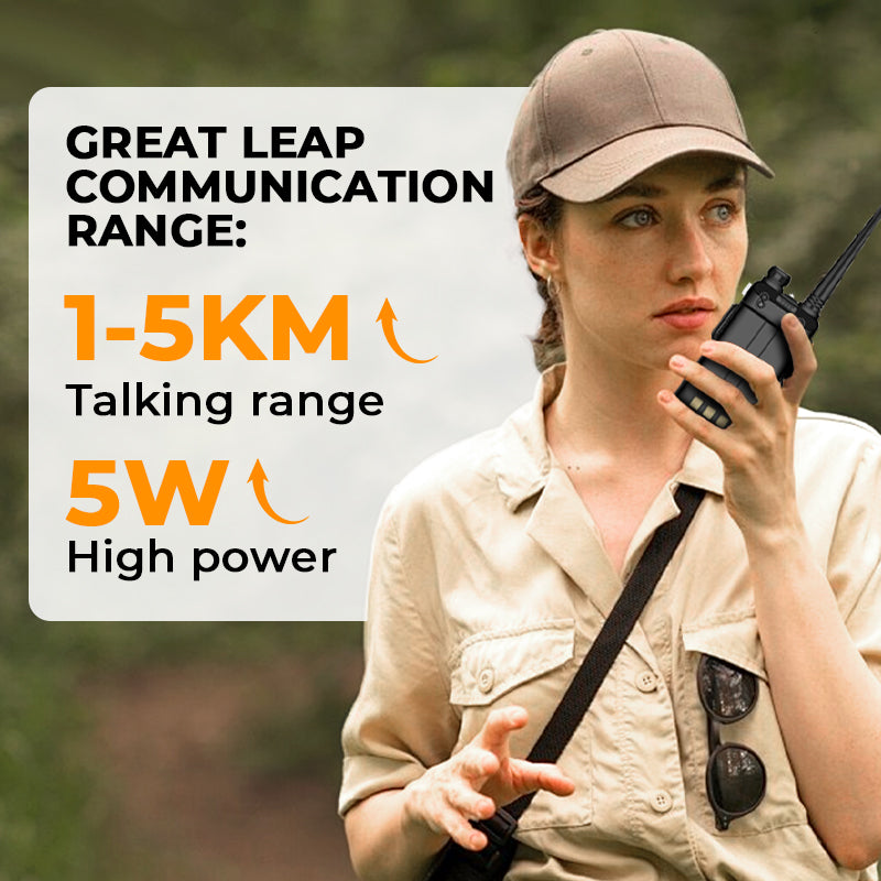 Walkie Talkie Dual Band Lang Rækkevidde