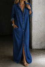 Abito Maxi in Denim con Bottoni ANFINITE Adriana