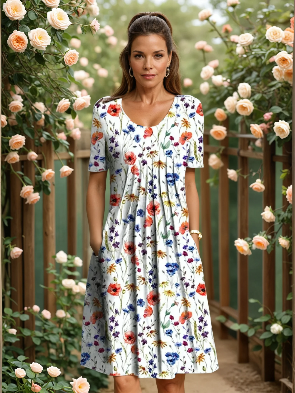 Midi Kjole A-Linje Silhuet Elegant Komfort