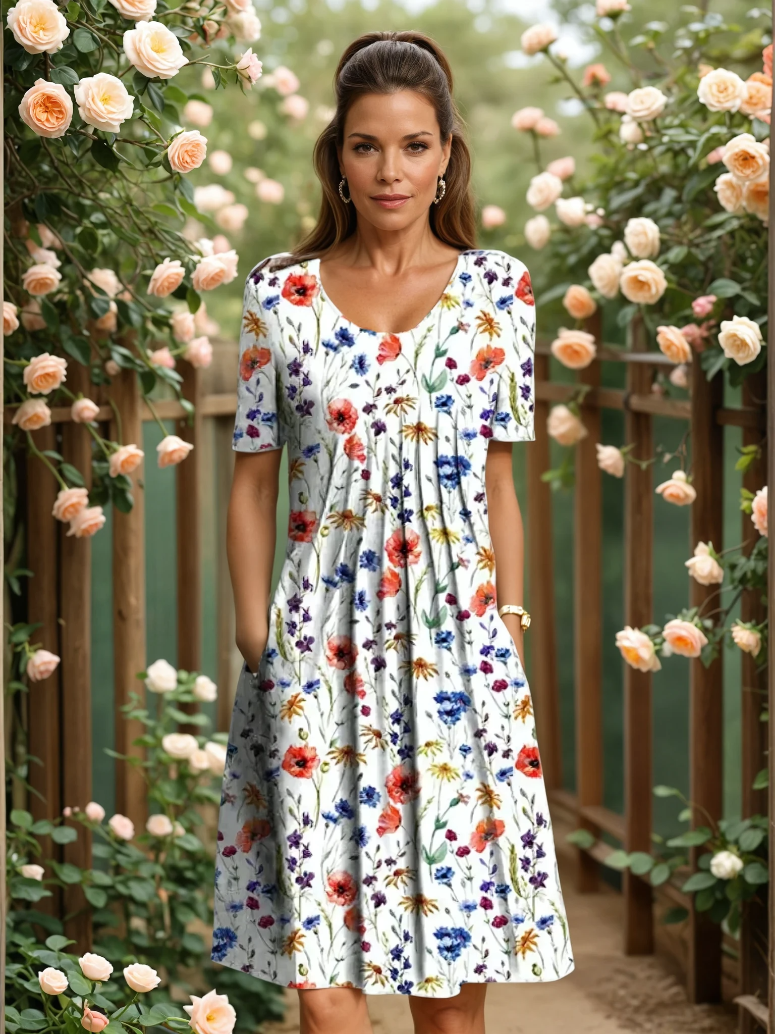Midi Kjole A-Linje Silhuet Elegant Komfort