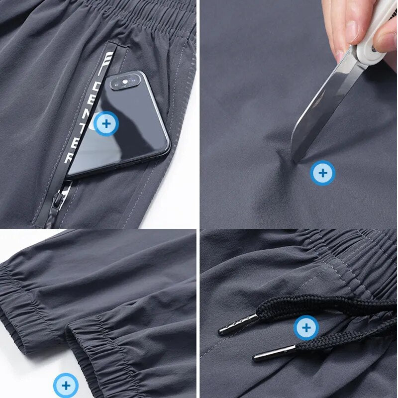Pantalon de jogging de sport pour homme – légers, à séchage rapide, avec poches zippées