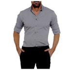Camisa Oxford de algodón para hombre con cremallera oculta
