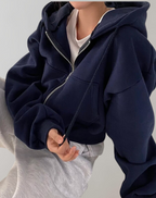 Felpa Donna con Cappuccio e Zip – Comfort Morbido e Stile Casual per Ogni Giorno