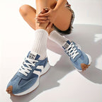 Zapatillas deportivas retro para mujer de ante con suela de plataforma