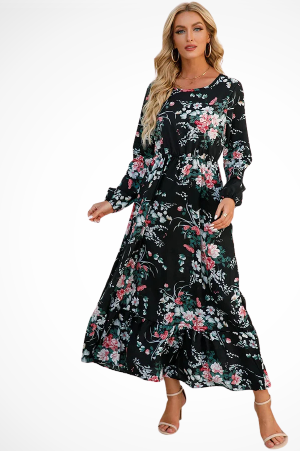 Abito Midi Floreale Boho Silhouette Elegante Stile Estivo