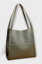 Borsa Tote Strutturata con Tasca Frontale e Finitura Testurizzata