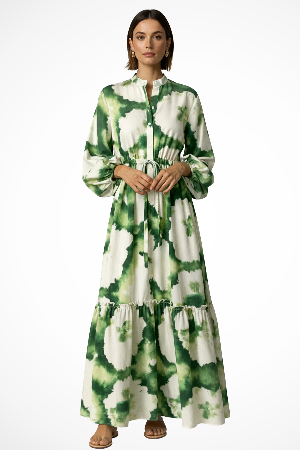 Flow Dress – Printet Silhuet med Lag-På-Lag Effekt