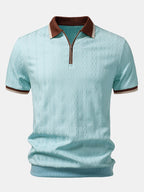 Polo Uomo in Maglia Testurizzata con Mezza Zip