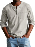 Maglia Henley Uomo a Maniche Lunghe ANFINITE