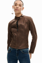 Giacca Donna Desigual Marrone con Zip