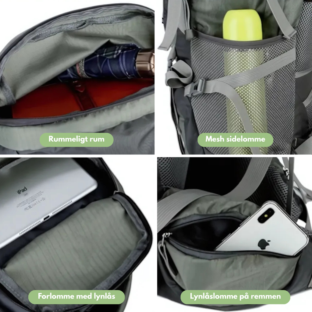 OutdoorHaven 75L Zaino da Trekking Impermeabile Multifunzionale