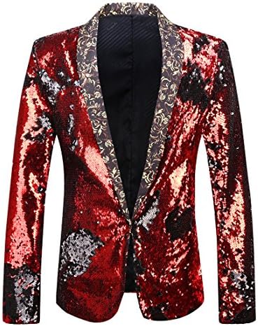 Blazer Uomo con Paillettes e Collo a Scialle – Giacca Elegante per Feste ed Eventi