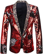 Blazer Uomo con Paillettes e Collo a Scialle – Giacca Elegante per Feste ed Eventi