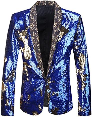 Blazer Uomo con Paillettes e Collo a Scialle – Giacca Elegante per Feste ed Eventi