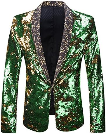 Blazer Uomo con Paillettes e Collo a Scialle – Giacca Elegante per Feste ed Eventi