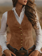 Gilet Sartoriale Donna Slim Fit con Scollo a V