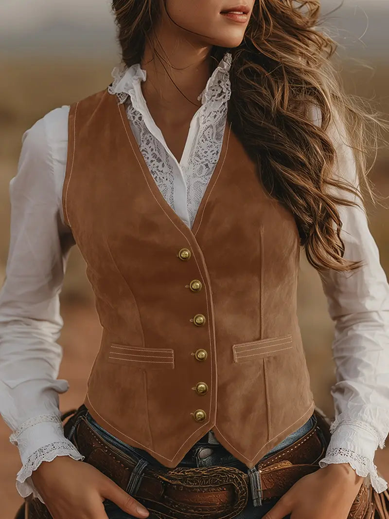 Gilet Sartoriale Donna Slim Fit con Scollo a V