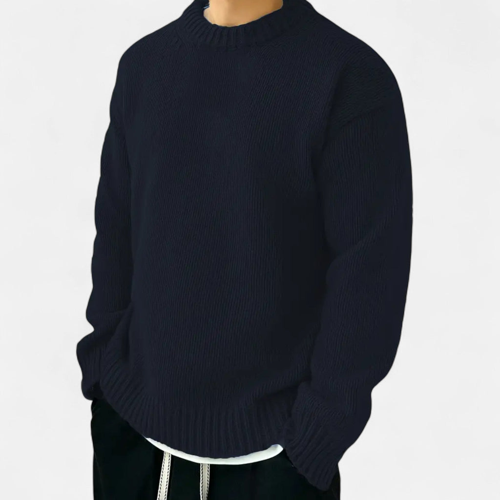 Pullover Uomo Tinta Unita con Girocollo Classico