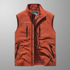 Gilet Uomo Smanicato con Zip, Collo Alto e Tasche