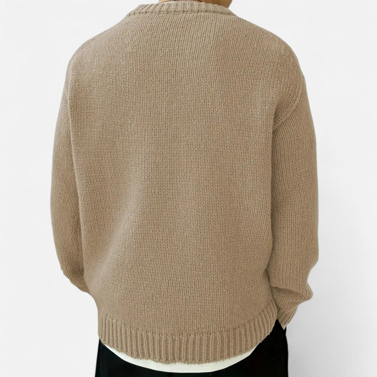 Pullover Uomo Tinta Unita con Girocollo Classico