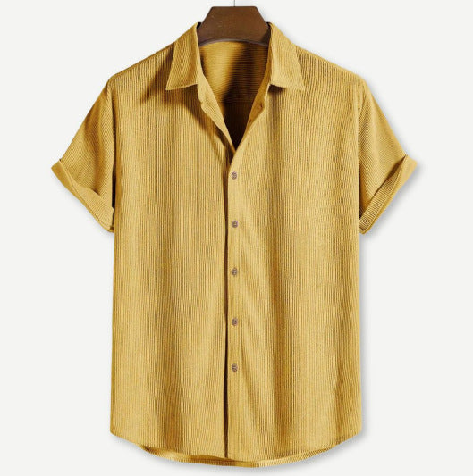 Camisa de hombre de tejido waffle con botones