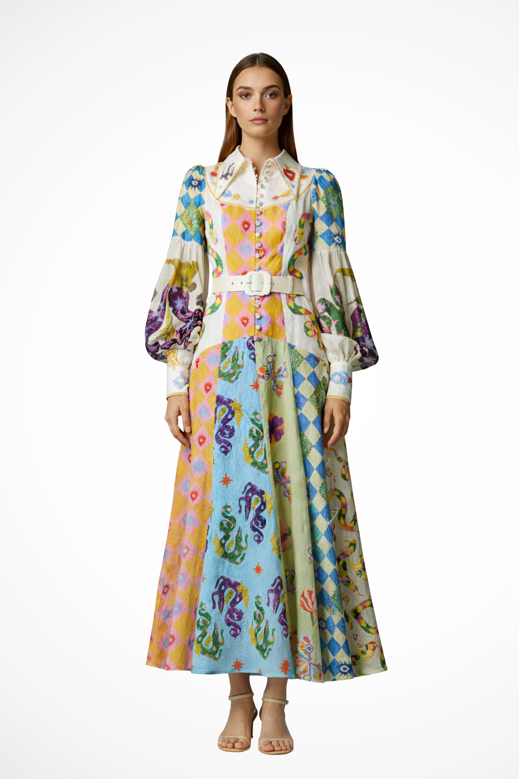 Flow Dress – Printet Silhuet med Lag-På-Lag Effekt