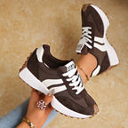 Zapatillas deportivas retro para mujer de ante con suela de plataforma