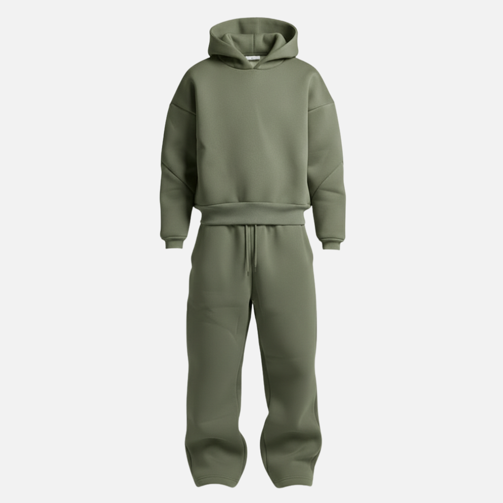 Conjunto oversize de dos piezas para hombre con sudadera con capucha y pantalones jogger - conjunto casual de estilo urbano