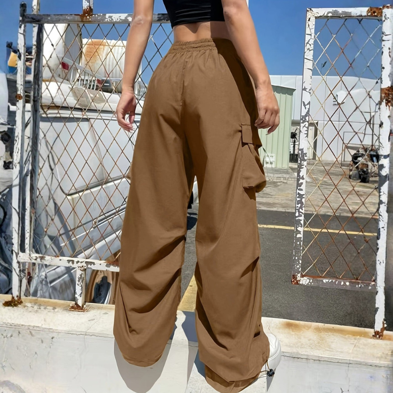 Pantaloni Donna ANFINITE a Gamba Larga con Coulisse e Tasche