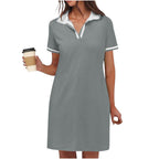 Robe polo femme sport-chic avec poches