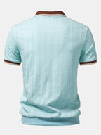 Polo Uomo in Maglia Testurizzata con Mezza Zip