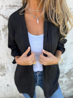Cardigan léger ouvert pour femme à manches 3/4
