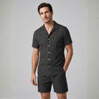 Completo da Uomo ANFINITE con Camicia a Righe e Pantaloncini
