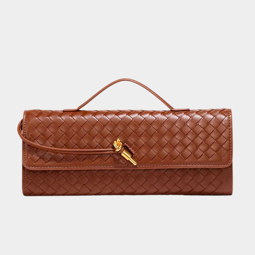 Cartera de mujer trenzada de cuero ecológico