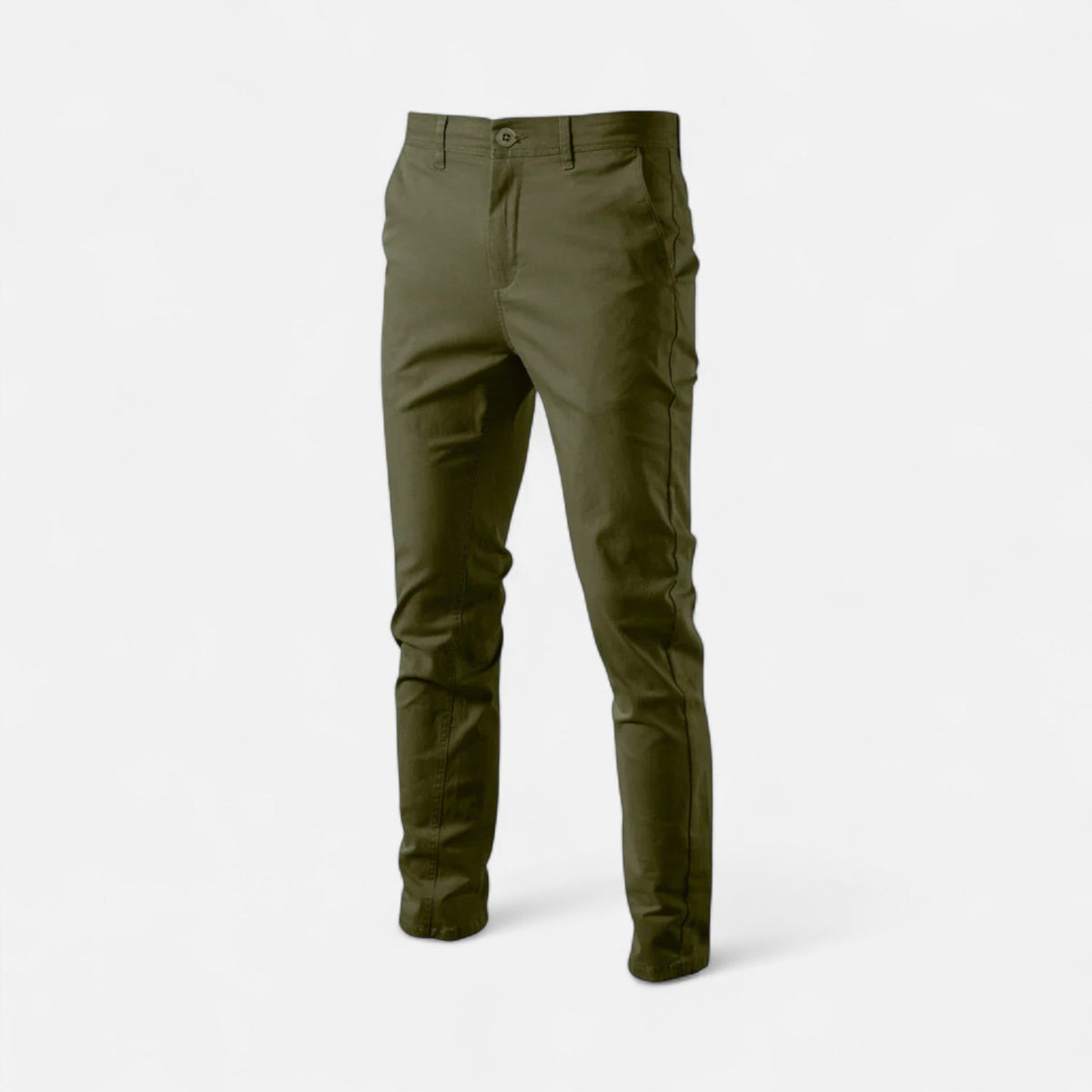 Pantaloni Chino Uomo in Misto Cotone dal Taglio Sartoriale